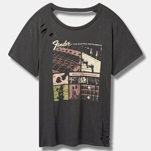 torrid Charcoal Fender Graphic Short Sleeve Tee